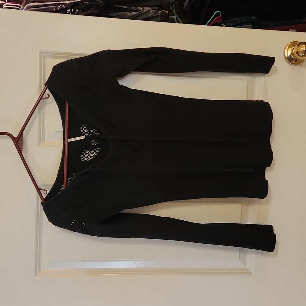 Beautiful * crochet  at the top Free people * long sleeve